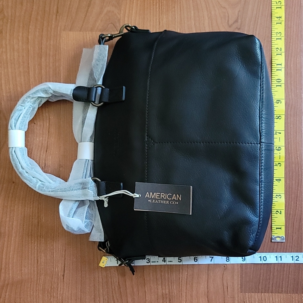 AMERICAN LEATHER CO. Black Carrie Dome Satchel - Picture 10 of 10